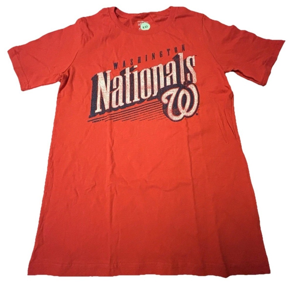 Kids Youth MLB Red Washington Nationals Short Sleeve Shirt Size Medium BNWT